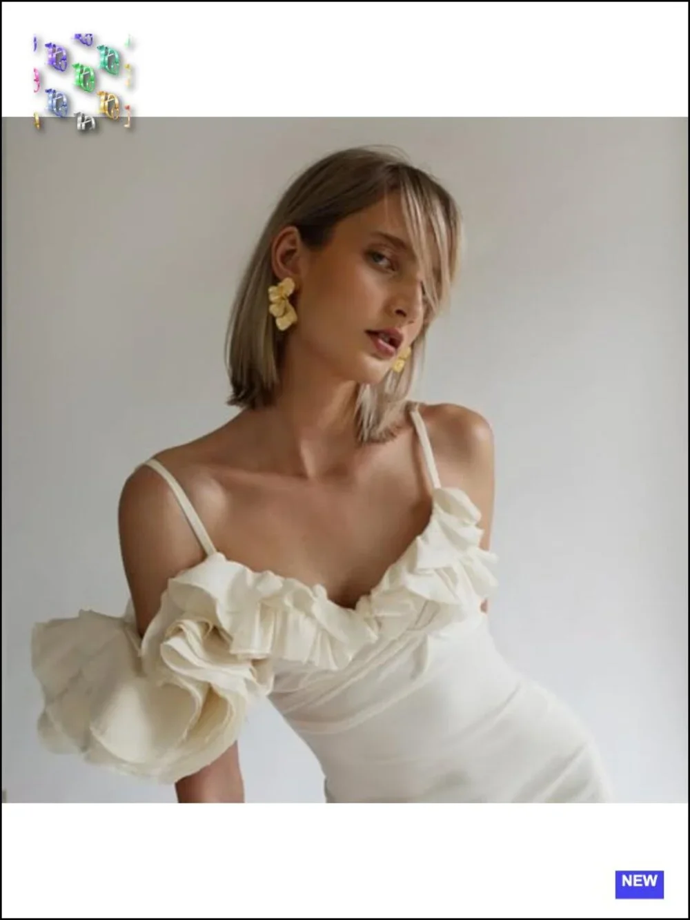 Gold Plated Sectored Flower Leaf Shell Angel Wing Drop Dangle Earrings